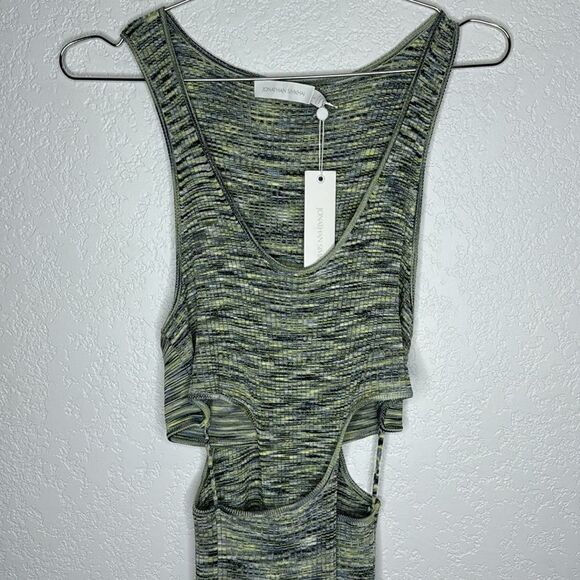 NWT Jonathan Simkhai Cut Out Detail MIDI Dress Large Green/Blue - Picture 4 of 16